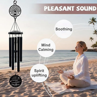 Personalized Memorial Wind Chimes for Loss of Loved One Custom Sympathy Gift in Loving Memory Outdoor Wind Chimes for Mom Dad Bereavement Remembrance Gift (Memorial 1)