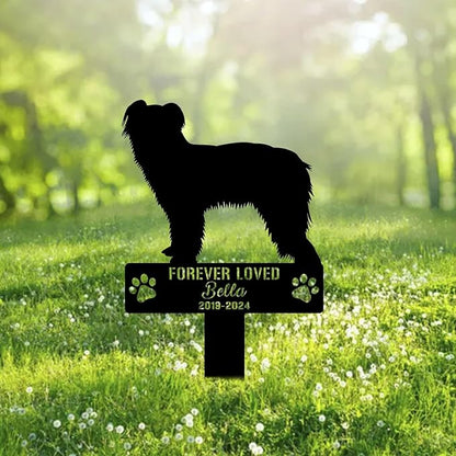 Custom Pyrenean Shepherd Dog Metal Memorial Garden Stake Personalized Pet Grave Marker Name Sign Remembrance Stake Decor Sympathy Dog Loss,Outdoor Statues for Yard Garden Lawn Patio Pathway Grave.