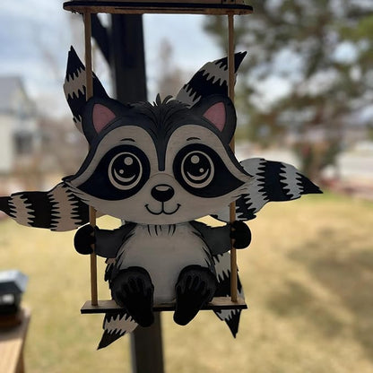 Animal Wind Garden Metal Sculpture Outdoor Art for Yard Patio (Light Gray, 30CM)