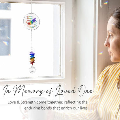 Glass Ornament Suncatcher - Sympathy Gift for Loss of Loved One - Memorial Ornaments - Heaven Keepsake - Grieving Gifts for Mom, Sisters, Friends - Mother's Day Father's Day Comfort Gift