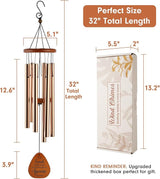 Gifts for Best Friend Women Men, 32" Friendship Wind Chimes with Gift Box & Card, Sentimental BFF Birthday Gift for Friends, Graduation Farewell Moving Away Present, Outdoor & Indoor Home Decor