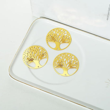 10pcs Gold Tree of Life Hanging Suncatcher Parts Window Pendant DIY Metal Ornament DIY Hand-Crafts Gifts