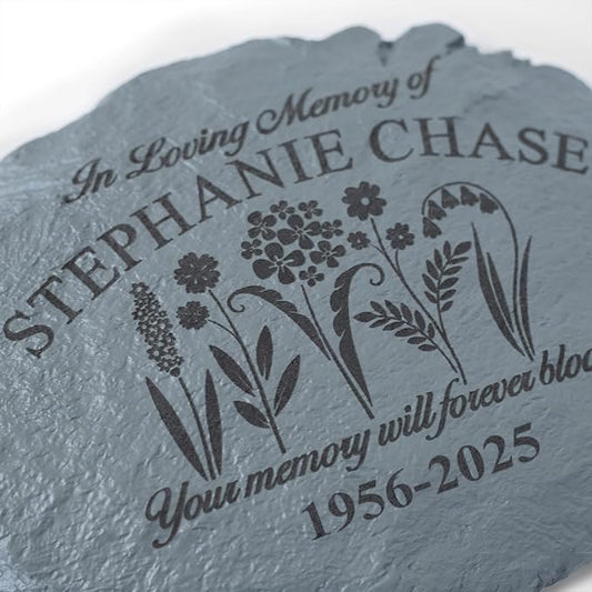 Let's Make Memories Personalized in Memory Sympathy Garden Stone - Memorial Marker – Condolences