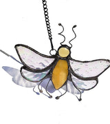 HUIMEIJU Stained Glass bee Window Hanging/Tiffany Glass Decorative Pendant, Birthday Gifts for classmates, Colleagues, Family, Children, car Pendants, Garden Decorations