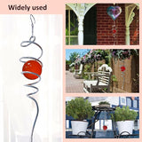 Aoedelyart Gazing Ball Spiral Decorative Wind Spinner Stabilizer Sun Catcher 11inch Tail and 2 inch Glass Orb. Indoor Outdoor Garden Decoration Wind Sculptures Wind Spinner Tail-13 inch Height (Red)