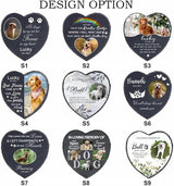 EBONY Personalized Pet Memorial Garden Stones for Dog or Cat Headstone Custom Pet Memorial Stone Customize with Name and Date Message Gift for Loss of Dog & Cat Lover (Heart)