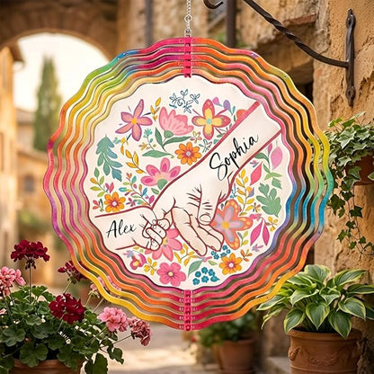 Personalized Mother's Day Wind Spinner for Mom Grandma, Mama Grandma Gifts Mothers Day Christmas, Floral Garden Decor Gift, Outdoor Yard Hanging Ornament 4