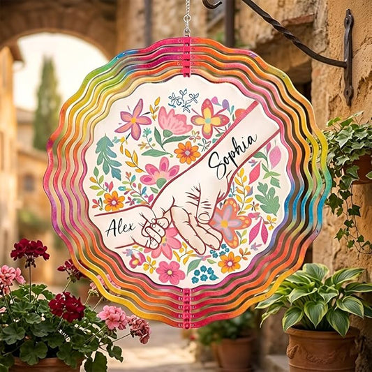 Personalized Mother's Day Wind Spinner for Mom Grandma, Mama Grandma Gifts Mothers Day Christmas, Floral Garden Decor Gift, Outdoor Yard Hanging Ornament 4