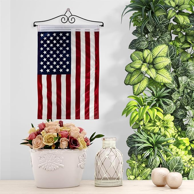 4th Of July American Flag For Independence Day Hanger Kit Wall Hanging Decor Cemetery Decoration For Grave Yard Sign Memorial Veterans Day USA Poster Door Canvas Tapestry Gifts For Dad