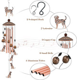 Dog Wind Chimes for Outside, Dog Windchimes Gifts for Grandma/Women Birthday Gifts,Outdoor/Indoor Metal Wind Chime for Garden,Home, Lawn, Porch, Yard (35")