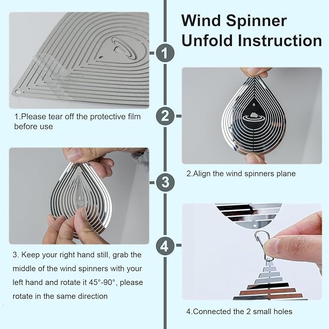 12Pcs Bird Scare Discs, 3 Set Highly Reflective Hanging Wind Spinners Outdoor Metal Bird Reflectors for Outside Garden Decor Lightweight Bird Devices to Scare Birds Away from Yard Porch