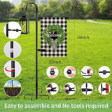 Garden Flag Holder Stand and Shepherds Hooks, 48 Inch Height with 1/2 Thick Metal Pole-Outdoor Lawn Yard Stake for Small 12x18, Solar Lights-Mini (1), Black (GFSH-X1)