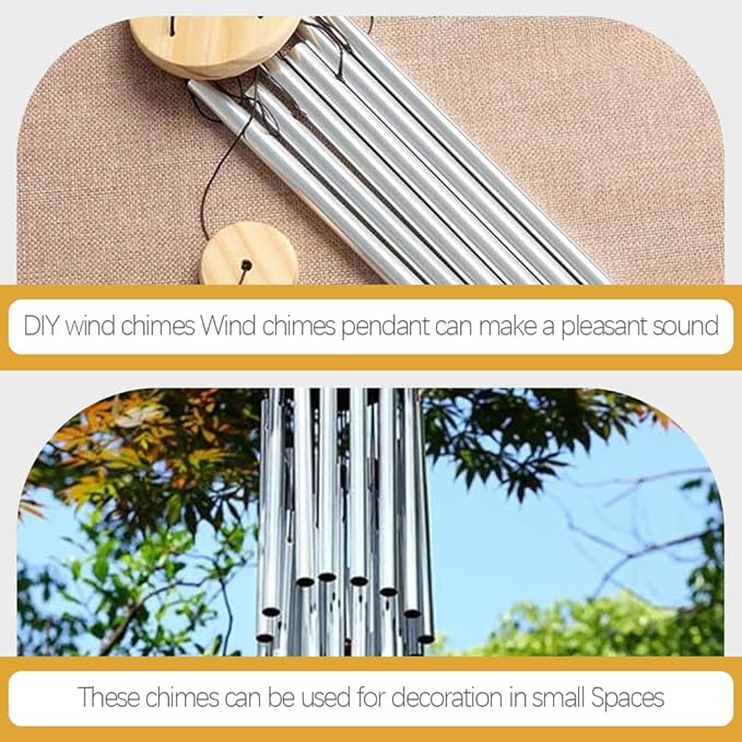 Happyyami 12pcs Wind Chime Tubes Parts Windchime String Metal Tubes Outdoor Hanging Wind Chime Aluminum Tube for Crafts DIY Wind Chimes Supplies