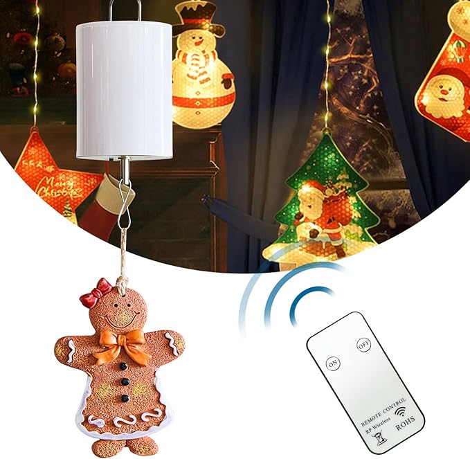 Disco Ball Motor with Remote, Battery Operated Spinner, Hanging Display Motor for Wind Spinners Spiral Tail Wind Chime Catcher Outdoor Garden Decor Yard Ornament Patio Décor Accessoy 10 RPM