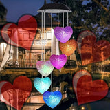 Solar Wind Chimes Outside Color Changing Lights,Solar Valentines Lights Outdoor,Valentine Solar Powered Lights,Garden Decor for Patio Yard Garden Home,Gifts for Women