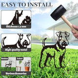 WADORN Terrier Dog Metal Decorative Garden Stakes, Black Terrier Dog Outdoor Statues Silhouette Funny Dogs Lover Gifts Stakes Silhouette Ornaments for Yard Art Garden Patio Backyard Lawn Decors