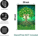 St Patricks Day House Flags 28 x 40 Double Sided Outside Shamrock Clover Tree Life Garden Decor Welcome Holiday Yard Signs for Saint Patrick Spring Outdoor Decorative