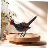 SUPVOX Vivid Pheasant Figurine Lifelike Outdoor Ornament Iron Garden Statue for Landscape