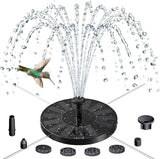 AISITIN Solar Fountain for Bird Bath, Solar Water Fountain Pump with 6 Nozzles, Solar Powered Fountain for Garden, Pond, Pool, Fish Tank and Outdoor Decor