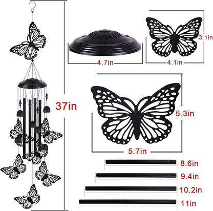 Butterfly Wind Chimes Outdoor Decoration, Mobile Wind Catcher, Retro Wind Bells, Memorial Wind Chime, Blessing Windchime for Home, Balcony, Yard, Room, Xmas, Party, Indoor, Garden Decor, Gifts for Mom