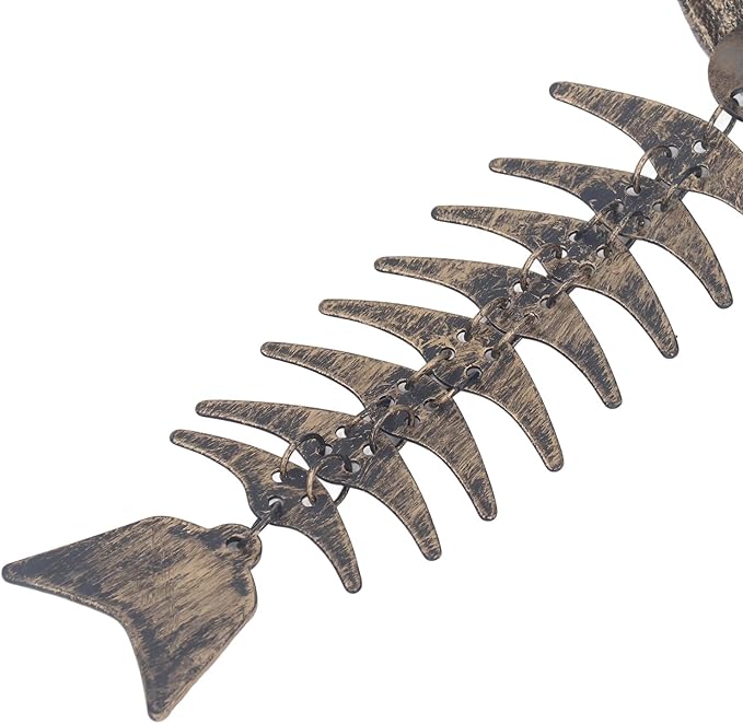 Fish Skeleton Windchime, Vintage Metal Wind Chimes for Home Yard Porch Hanging Decor