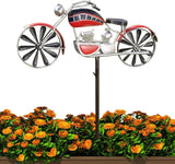 Vintage Motorcycle Metal Wind Spinner, Metal Windmill Garden Stake, Motorcycle Wind Sculptures, Kinetic Wind Spinners Outdoor, Wind Spinners for Yard and Garden Decor