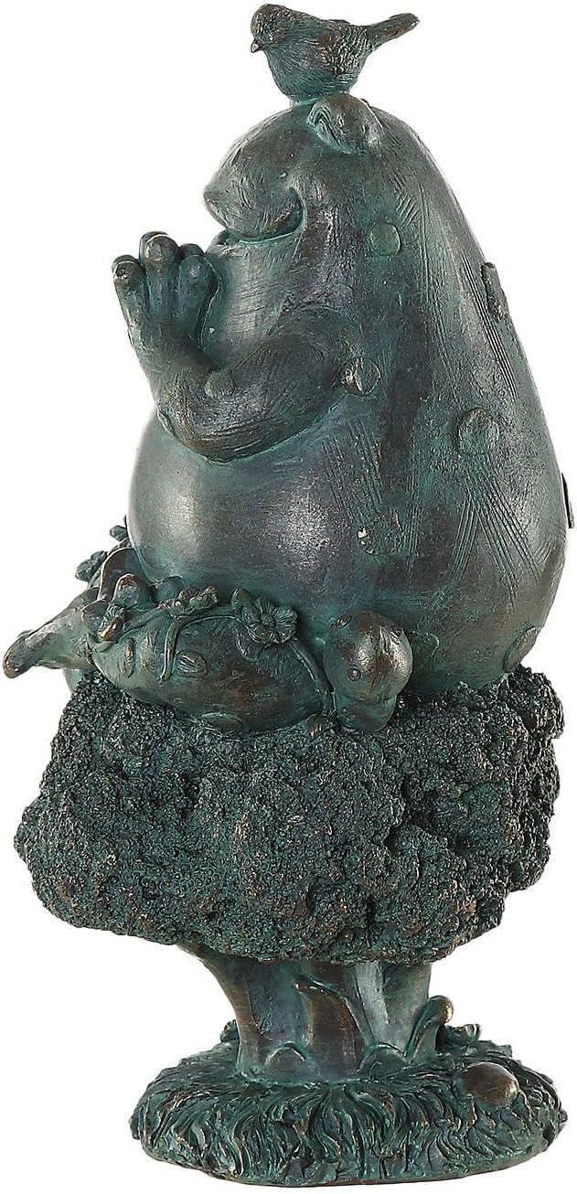Topadorn Frog Statue Zen Garden Figurines for Home and Garden Decor, Garden Decoration Resin Statuary Yoga Frog, Dark Green