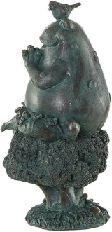 Topadorn Frog Statue Zen Garden Figurines for Home and Garden Decor, Garden Decoration Resin Statuary Yoga Frog, Dark Green