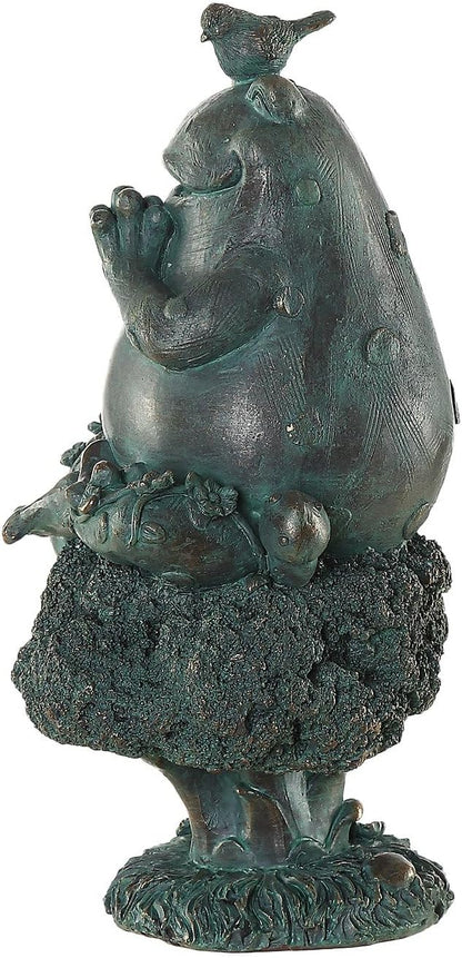 Topadorn Frog Statue Zen Garden Figurines for Home and Garden Decor, Garden Decoration Resin Statuary Yoga Frog, Dark Green