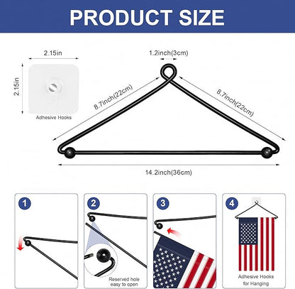 HOOSUN Garden Flag Hanger Holder for Outside,Premium Metal Wall Door Garden Flag Hanger Stand for Holiday Decorative Flags 12 x 18,Wall Hanging Banner Hangers for Front Door Windows Decorations