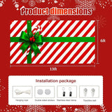HOMETITUTE Christmas Garage Door Banner 13x6ft Gift Wrap Bow Ribbon Theme Backdrop Seasonal Christmas Decor Winter Door Cover Banners for Outside Garage Wall Covering for Party Garage Decorations