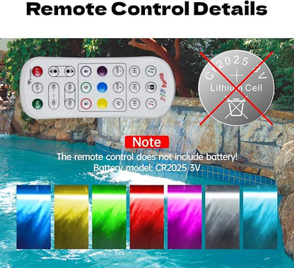 Pamopamo Pond Waterfall Spillway, APP Control Multi-Color LED Light Outdoor Pool Fountain, Acrylic Water Spillway Koi Fountains Kit for Garden Patio Swimming Pool Decoration - 11.8"x7.8"x3.9"