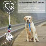 Pet Memorial Suncatcher with Paw Print,Dog Memorial Gifts for Loss of Dog,Pet Loss, Thoughtful Dogs,Sympathy Gift for Loss of Dog Cat,Rainbow Bridge Maker for Windows, Room, Outdoor Garden,Home Decor