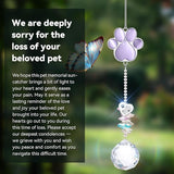 Dog Memorial Gifts for Loss of Dog, Pet Memorial Gifts for Dogs, Thoughtful Bereavement Remembrance Crystal Suncatcher with Sympathy Card (Light Violet)
