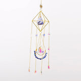 Crystal Suncatcher Lapis Lazuli, Blue Sun Catcher Hanging Decor, Valentine's Day Gift, Blue Lazurite Crystal Window Hanging, Gemstone Prism, Boho Chic Decor, Raw Natural Stone (Lazurite)