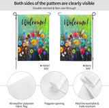 Welcome Garden Flag 12 X 18 In Outdoor Summer Spring Fairy Flowers Dragonfly Floral Mini Yard Flag House Flags Farmhouse Sign For Home Garden Decoration Banner