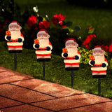 Christmas Decorations Outside, 7Ft Christmas Santa Pathway Stake Lights with 4 C7 Bulbs, Stake, Connectable Waterproof Driveway Markers Lights for Outside Path Garden Decor Holiday Yard Patio