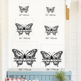 Custom Butterfly Metal Sign,Personalized Butterfly House Number Signs,Personalized Gardener Name Sign,Garden Patio Wall Decor (Style-1)