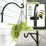 Lifyzoon Hanging Plant Brackets Outdoor: 2 Pack 12 Inch Metal Plant Hangers Wall Hooks - Can Hold 50 Lbs Heavy Duty Outdoor Hooks for Hanging Bird Feeders, Flower Baskets, Lanterns, Wind Chimes