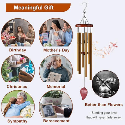 Aluminium Wind Chimes Outdoor, Garden, Patio Decoration. Classic Black Wind Chimes with Wind Catcher Beautiful Gift for Unisex