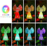 Outdoor Solar Garden Lights,4 Pack Solar Angel Decorative Lights, IP67 Waterproof Color Changing LED Solar Outdoor Lights,Solar Stake Lights for Cemetery Grave Garden Patio Yard Lawn Decoration