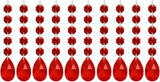 PATIKIL Teardrop Crystal Chandelier Pendants Beads, 10 Pack 145mm Length 38mm Chandelier Prisms Parts Ornaments Hanging Beads for DIY Arts Crafts Decoration, Red