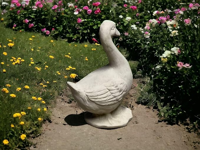 Concrete Goose Porch Statue Standing Stone Duck Figure Concrete Garden Goose Sculpture