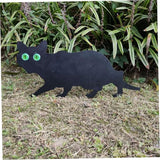 Cat Garden Statue Cat Silhouette Gardening Cat Decor Cat with Marble Eyes Mice Control Harmless Bird Deterrent Decor 3PCS