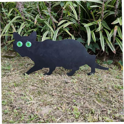 Cat Garden Statue Cat Silhouette Gardening Cat Decor Cat with Marble Eyes Mice Control Harmless Bird Deterrent Decor 3PCS