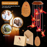 Cardinal Wind Chimes for Outside Solar Cardinal Gifts for Women Mom Grandma Father Memorial Red Bird WindChimes for Loss of Loved One Sympathy Windchime Garden Outdoor Decor