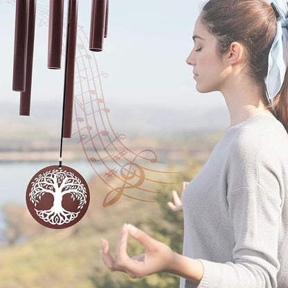 PORTHO Custom Retirement Wind Chime, Tree of Life, Bronze Colour, Persoalized Metal Wind Chimes, Custom Retirement Gifts for Men, Women, Teacher, Co-Worker, Colleague, Nanny, Boss, Veterans