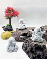 Mini Monk Buddha Statue Sandstone Statues Zen Monk Praying Statue Sculptures for Wealth Good Luck Feng Shui Decor Home Fish Tank Aquarium Garden (Style 18)