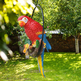 Hanging Parrot Garden Decor Resin Parrot Outdoor Decor Parrot on Perch Garden Sculpture Parrot Statue for Outdoor Garden Decorations Red Spring Gardening Tool