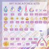 Lyukii 500 Pcs DIY Suncatchers Making Kits Craft for Adults Crystal Suncatchers for Window Hanging Sun Catcher with Chain Rainbow Maker Crystal Prisms Decor for Home Garden Party Wedding Ornament